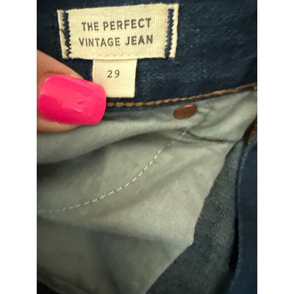 Madewell‎ The Perfect Vintage Jeans Faded Indigo Wash Cool Step Hem Size 29 - Picture 8 of 11